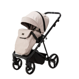 Коляска 3 в 1 Adamex Blanc LUX PS-18 (св.бежевая ткань+св.бежевая кожа)