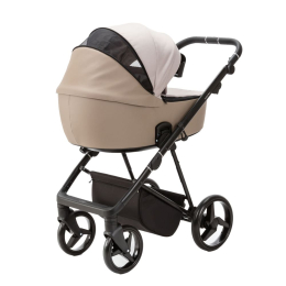 Коляска 3 в 1 Adamex Blanc LUX PS-140 (св.бежевая ткань+св.бежевая кожа)