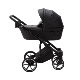 Коляска 2 в 1 Adamex Lumi Deluxe L-SA2 черная кожа
