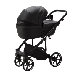 Коляска 2 в 1 Adamex Lumi Deluxe L-SA2 черная кожа