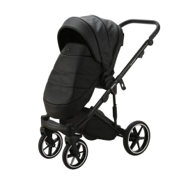 Коляска 2 в 1 Adamex Lumi Deluxe L-SA2 черная кожа