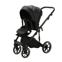 Коляска 2 в 1 Adamex Lumi Deluxe L-SA2 черная кожа