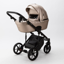 Коляска 3 в 1 Adamex Lumi Deluxe SM6 бежевая перламутровая кожа