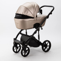 Коляска 3 в 1 Adamex Lumi Deluxe SM6 бежевая перламутровая кожа