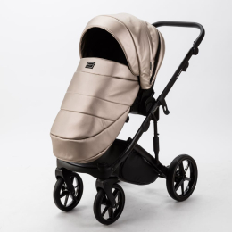 Коляска 3 в 1 Adamex Lumi Deluxe SM6 бежевая перламутровая кожа