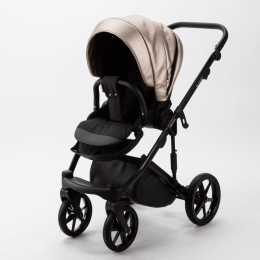 Коляска 3 в 1 Adamex Lumi Deluxe SM6 бежевая перламутровая кожа