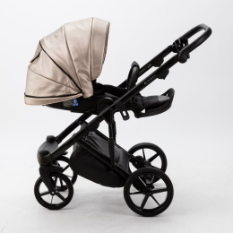 Коляска 3 в 1 Adamex Lumi Deluxe SM6 бежевая перламутровая кожа