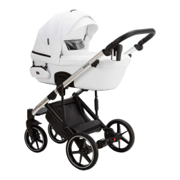 Коляска 3 в 1 Adamex Lumi SE Deluxe L-SA501 белая кожа+хром рама