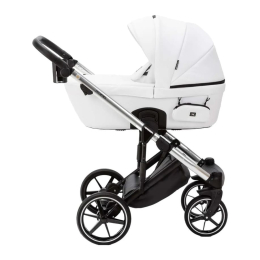 Коляска 3 в 1 Adamex Lumi SE Deluxe L-SA501 белая кожа+хром рама