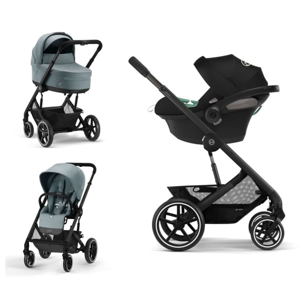 Коляска 3 в 1 Cybex Balios S Lux Sky Blue шасси Volcano Black