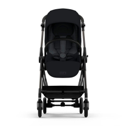 Прогулочная коляска Cybex Melio Carbon 2023 Moon Black с дождевиком