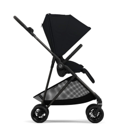 Прогулочная коляска Cybex Melio Carbon 2023 Moon Black с дождевиком