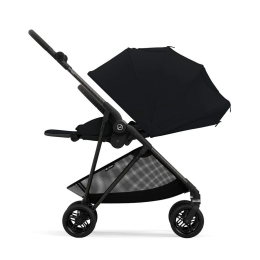 Прогулочная коляска Cybex Melio Carbon 2023 Moon Black с дождевиком