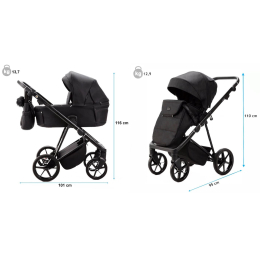Коляска 3 в 1 Adamex Vasco Deluxe V-SA1 белая эко-кожа