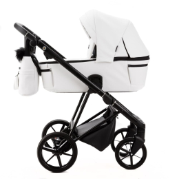 Коляска 3 в 1 Adamex Vasco Deluxe V-SA1 белая эко-кожа