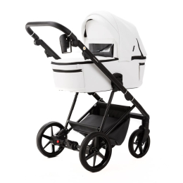 Коляска 3 в 1 Adamex Vasco Deluxe V-SA1 белая эко-кожа