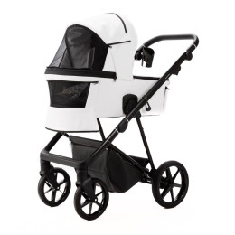 Коляска 3 в 1 Adamex Vasco Deluxe V-SA1 белая эко-кожа