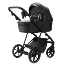 Коляска 2 в 1 Adamex Vasco Deluxe V-SA2 черная эко-кожа