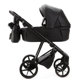 Коляска 3 в 1 Adamex Vasco Deluxe V-SA2 черная эко-кожа