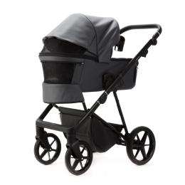 Коляска 2 в 1 Adamex Vasco Deluxe V-SA5 Темно-серая экокожа