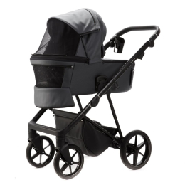Коляска 2 в 1 Adamex Vasco Deluxe V-SA5 Темно-серая экокожа