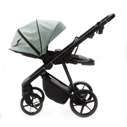 Коляска 3 в 1 Adamex Vasco Deluxe V-SA20 Серо-зеленая экокожа