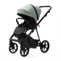 Коляска 3 в 1 Adamex Vasco Deluxe V-SA20 Серо-зеленая экокожа