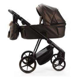 Коляска 2 в 1 Adamex Vasco Deluxe V-SM16 Бежевый металлик экокожа