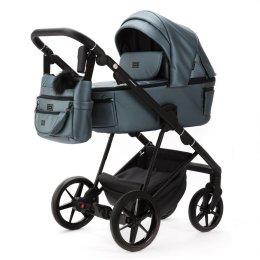 Коляска 2 в 1 Adamex Vasco Deluxe V-SM18 Голубой металлик экокожа
