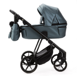 Коляска 2 в 1 Adamex Vasco Deluxe V-SM18 Голубой металлик экокожа