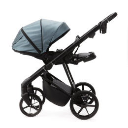 Коляска 3 в 1 Adamex Vasco Deluxe V-SM18 Голубой металлик экокожа