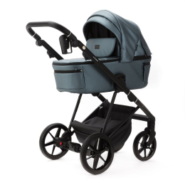 Коляска 3 в 1 Adamex Vasco Deluxe V-SM18 Голубой металлик экокожа