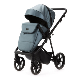 Коляска 3 в 1 Adamex Vasco Deluxe V-SM18 Голубой металлик экокожа