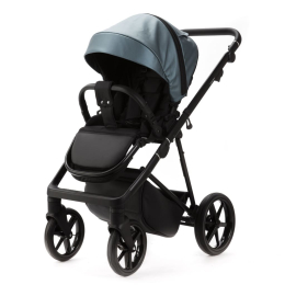 Коляска 3 в 1 Adamex Vasco Deluxe V-SM18 Голубой металлик экокожа