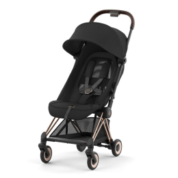 Прогулочная коляска Cybex Coya Sepia Black шасси Rosegold (бампер+дождевик)