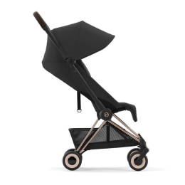 Прогулочная коляска Cybex Coya Sepia Black шасси Rosegold (бампер+дождевик)