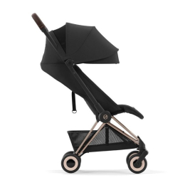 Прогулочная коляска Cybex Coya Sepia Black шасси Rosegold (бампер+дождевик)
