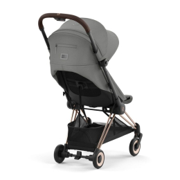 Прогулочная коляска Cybex Coya Mirage Grey шасси Rosegold (бампер+дождевик)