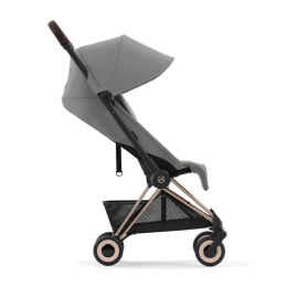 Прогулочная коляска Cybex Coya Mirage Grey шасси Rosegold (бампер+дождевик)