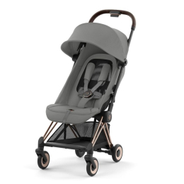 Прогулочная коляска Cybex Coya Mirage Grey шасси Rosegold (бампер+дождевик)