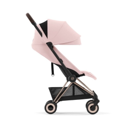 Прогулочная коляска Cybex Coya Peach Pink шасси Rosegold (бампер+дождевик)