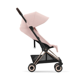 Прогулочная коляска Cybex Coya Peach Pink шасси Rosegold (бампер+дождевик)