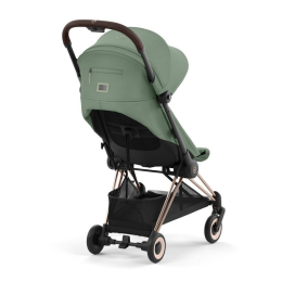 Прогулочная коляска Cybex Coya Leaf Green шасси Rosegold (бампер+дождевик)