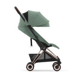 Прогулочная коляска Cybex Coya Leaf Green шасси Rosegold (бампер+дождевик)