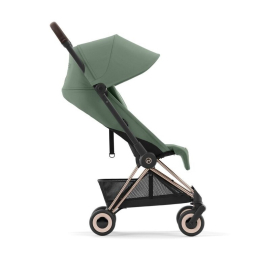 Прогулочная коляска Cybex Coya Leaf Green шасси Rosegold (бампер+дождевик)