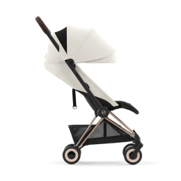 Прогулочная коляска Cybex Coya Off White шасси Rosegold (бампер+дождевик)