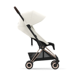Прогулочная коляска Cybex Coya Off White шасси Rosegold (бампер+дождевик)