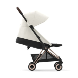 Прогулочная коляска Cybex Coya Off White шасси Rosegold (бампер+дождевик)