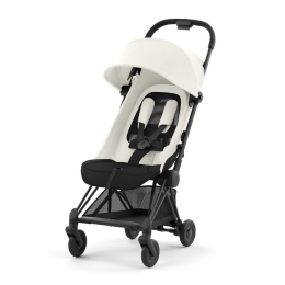 Прогулочная коляска Cybex Coya Off White шасси Matt Black (бампер+дождевик)