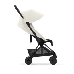 Прогулочная коляска Cybex Coya Off White шасси Matt Black (бампер+дождевик)